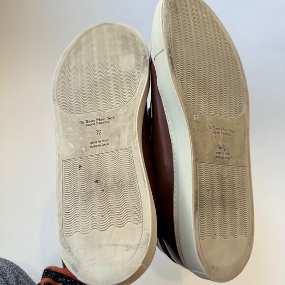 To Boot New York Pescara Burnished Tan Calf Leather Sneakers Men’s Size 12 - Picture 10 of 11